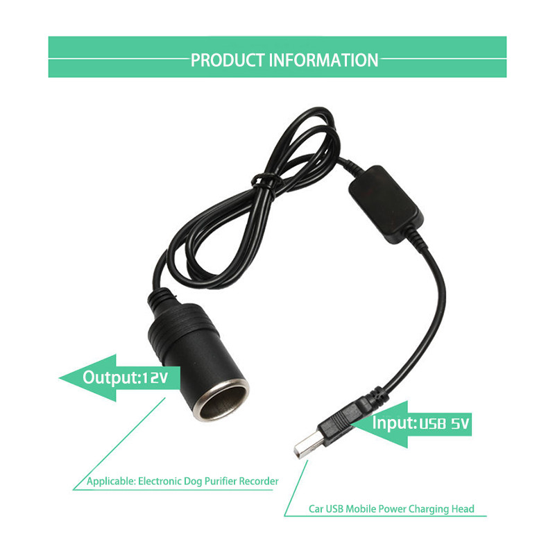1PC 5V 2A USB To 12V Cigarette - Accessories Experts Vape review and price
